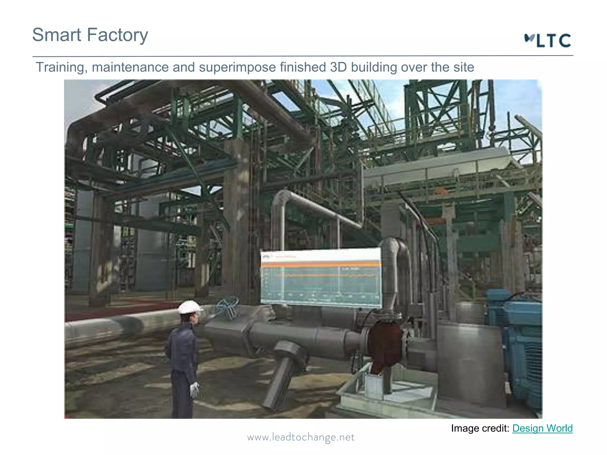 Smart Factory
Training, maintenance and superimpose finished 3D building over the site
Image credit: Design World
 