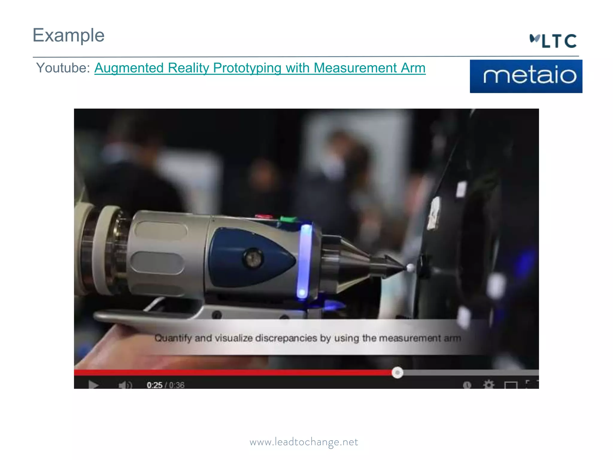 Example
Youtube: Augmented Reality Prototyping with Measurement Arm
 