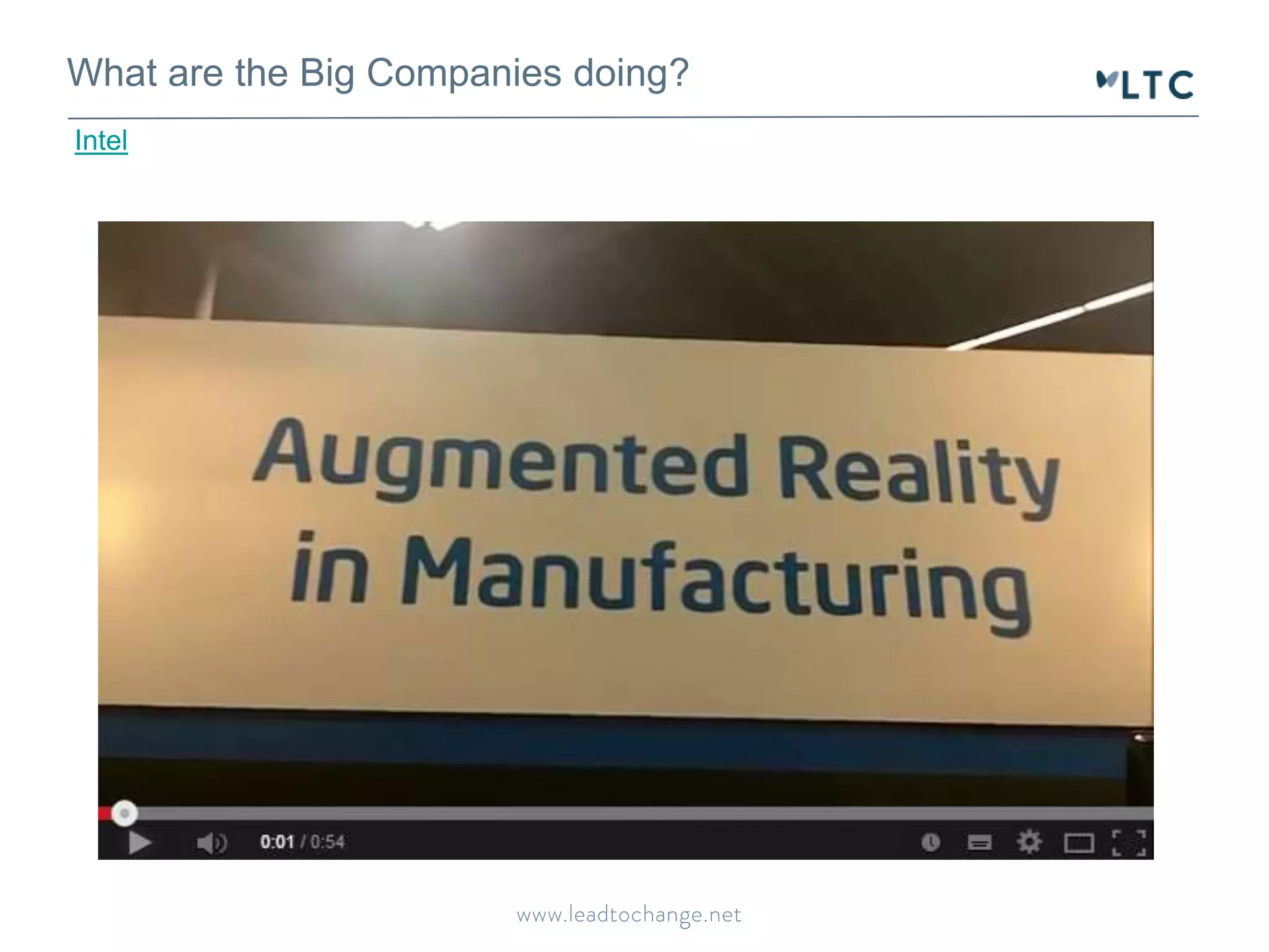 What are the Big Companies doing?
Intel
 