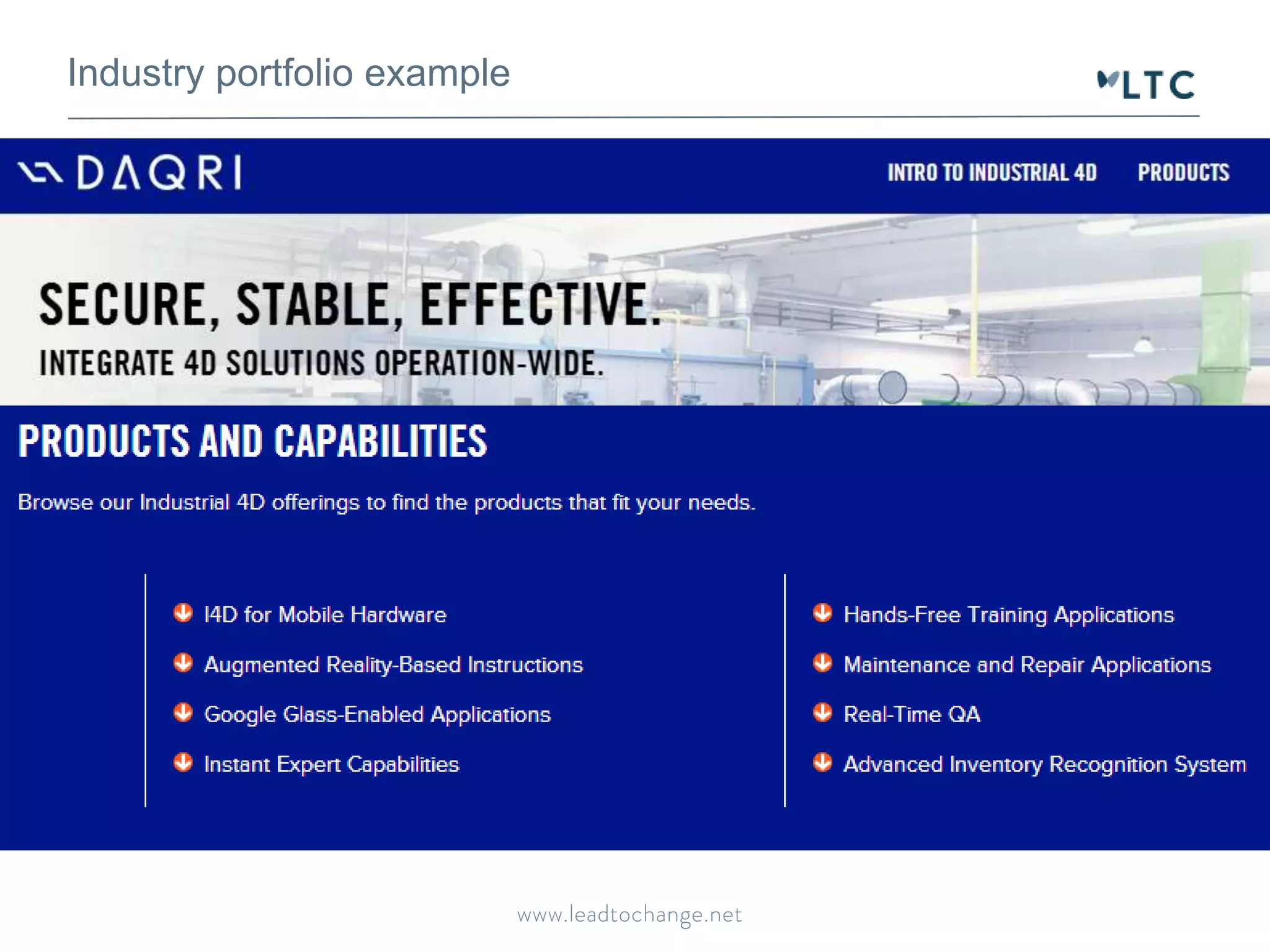 Industry portfolio example
 