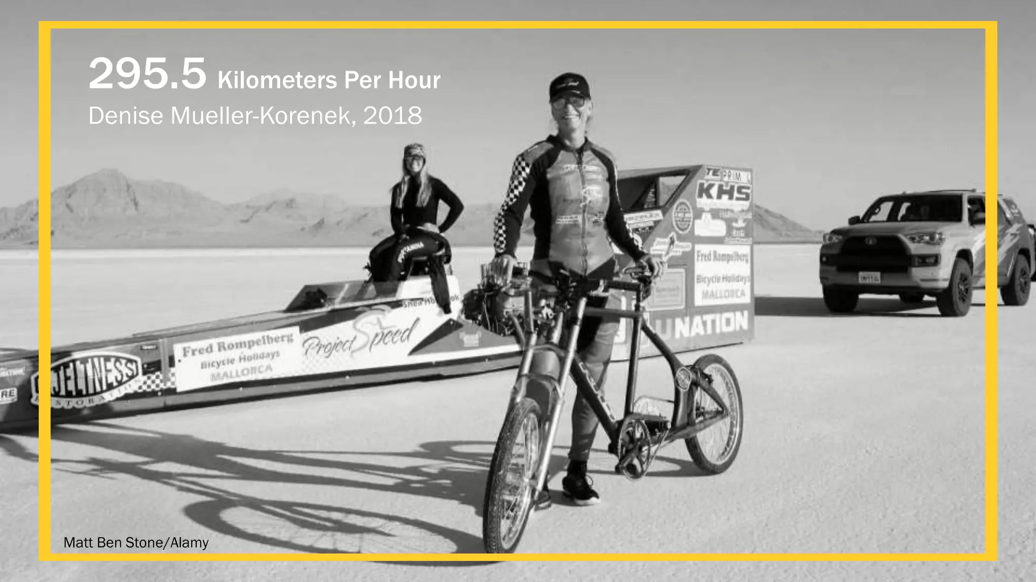 295.5 Kilometers Per Hour
Denise Mueller-Korenek, 2018
Matt Ben Stone/Alamy
 