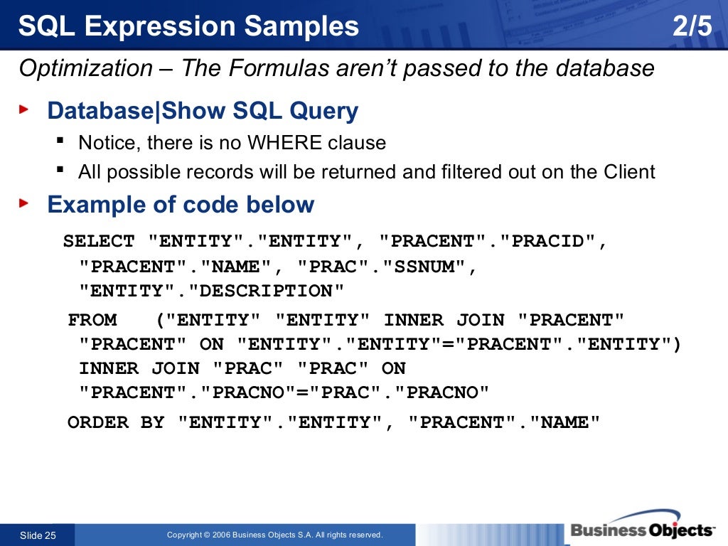 Crystal Reports - The Power and Possibilities of SQL Expressions