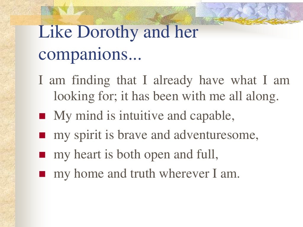 The Wizard of Oz as an Empowering Metaphor