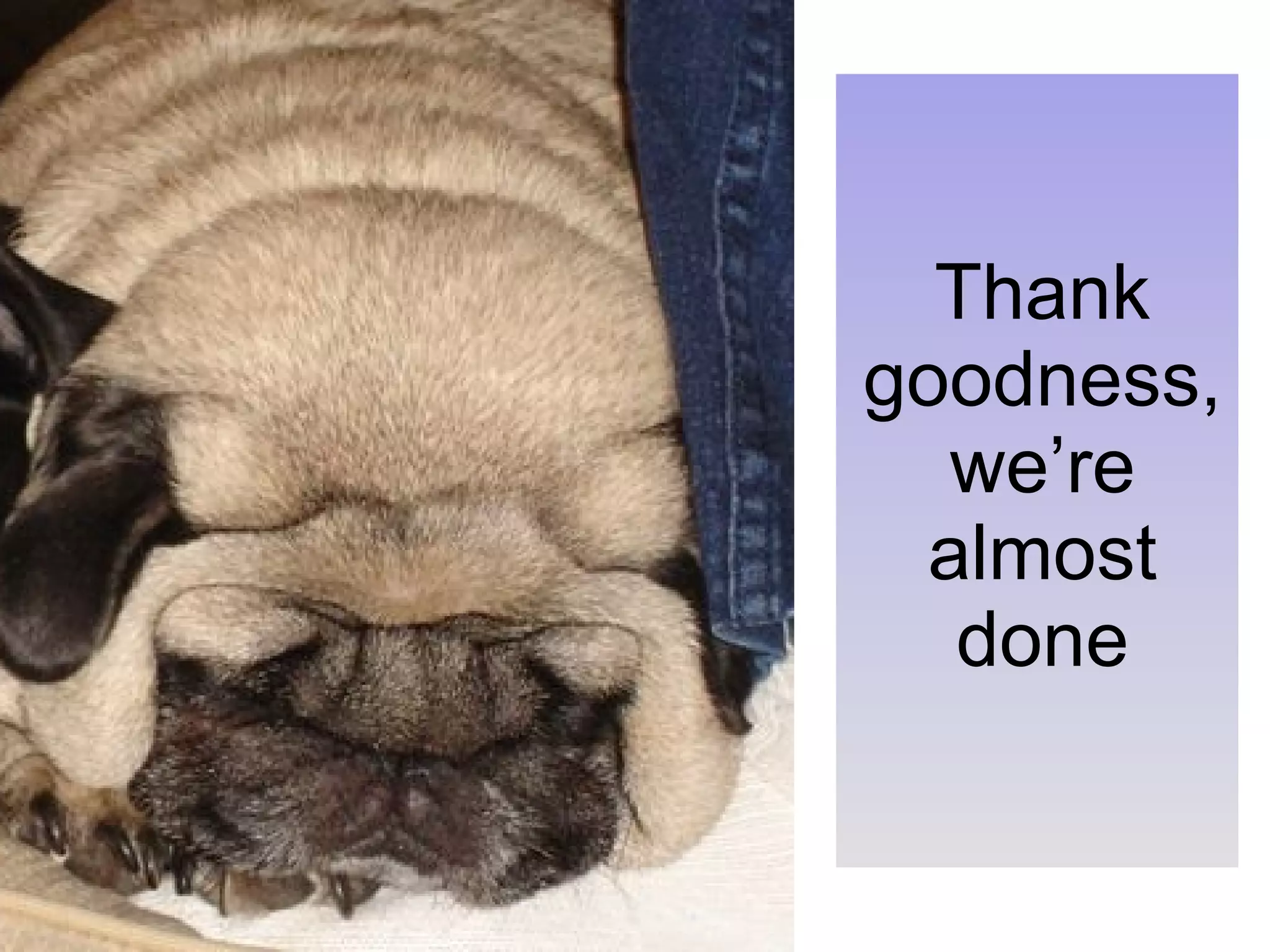 Thank goodness, we’re almost done 