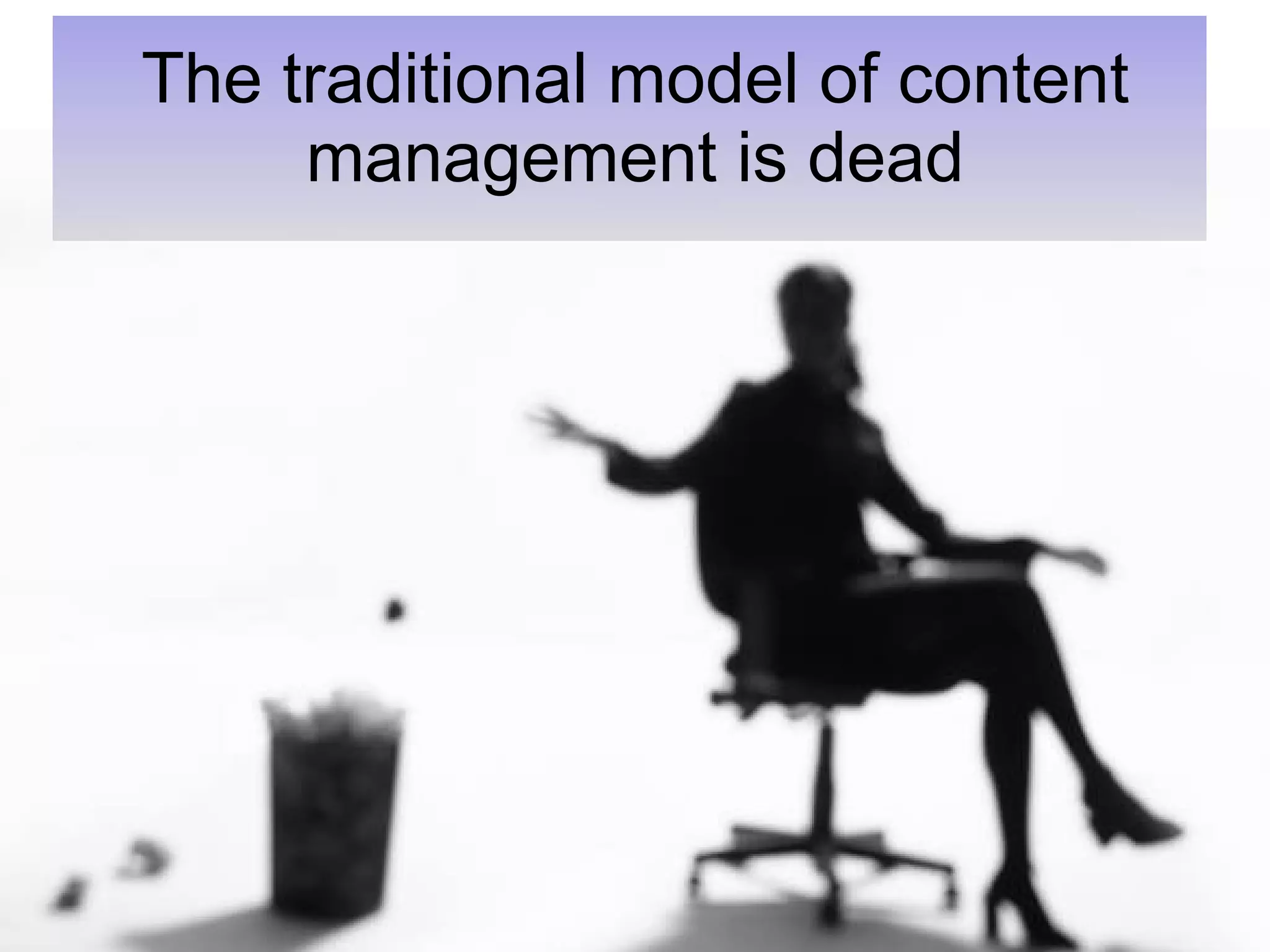 The traditional model of content management is dead 