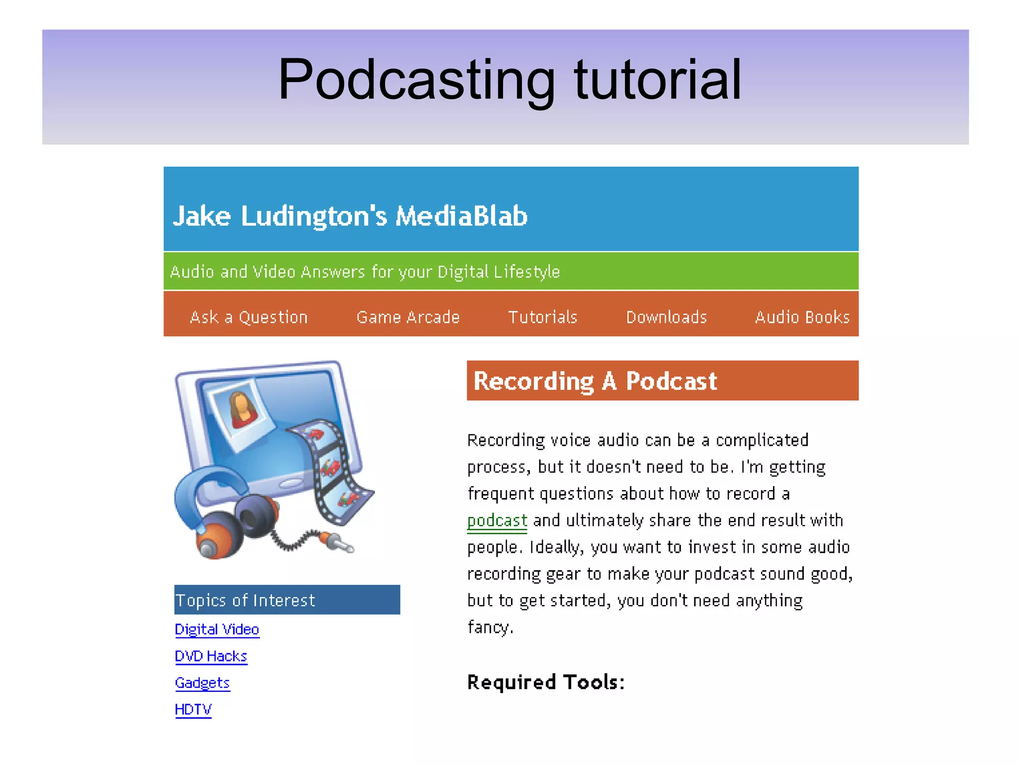 Podcasting tutorial 