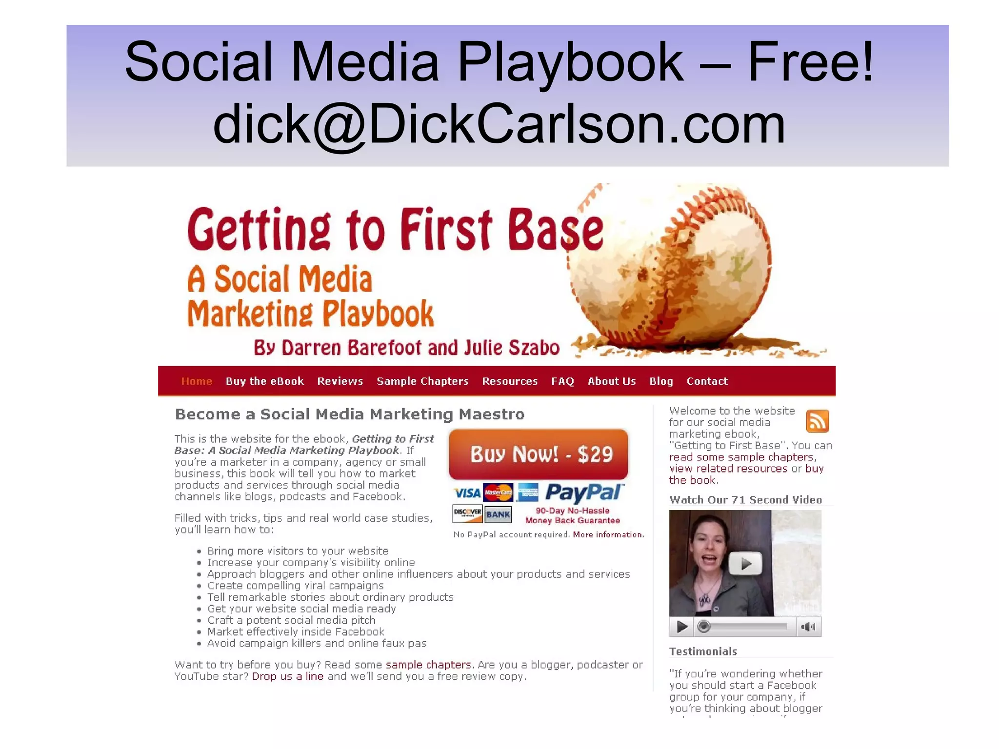 Social Media Playbook – Free! [email_address] 