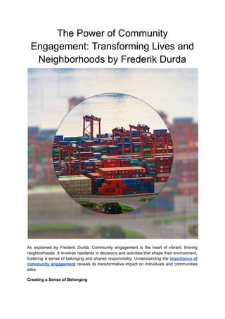 The Power of Community Engagement_ Transforming Lives and Neighborhoods