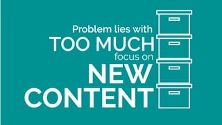 Problem lies with
NEW
TOO MUCHfocus on
CONTENT
 