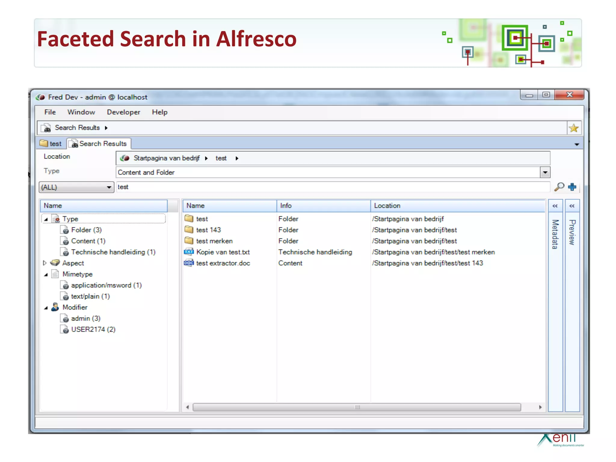 Faceted Search in Alfresco
 