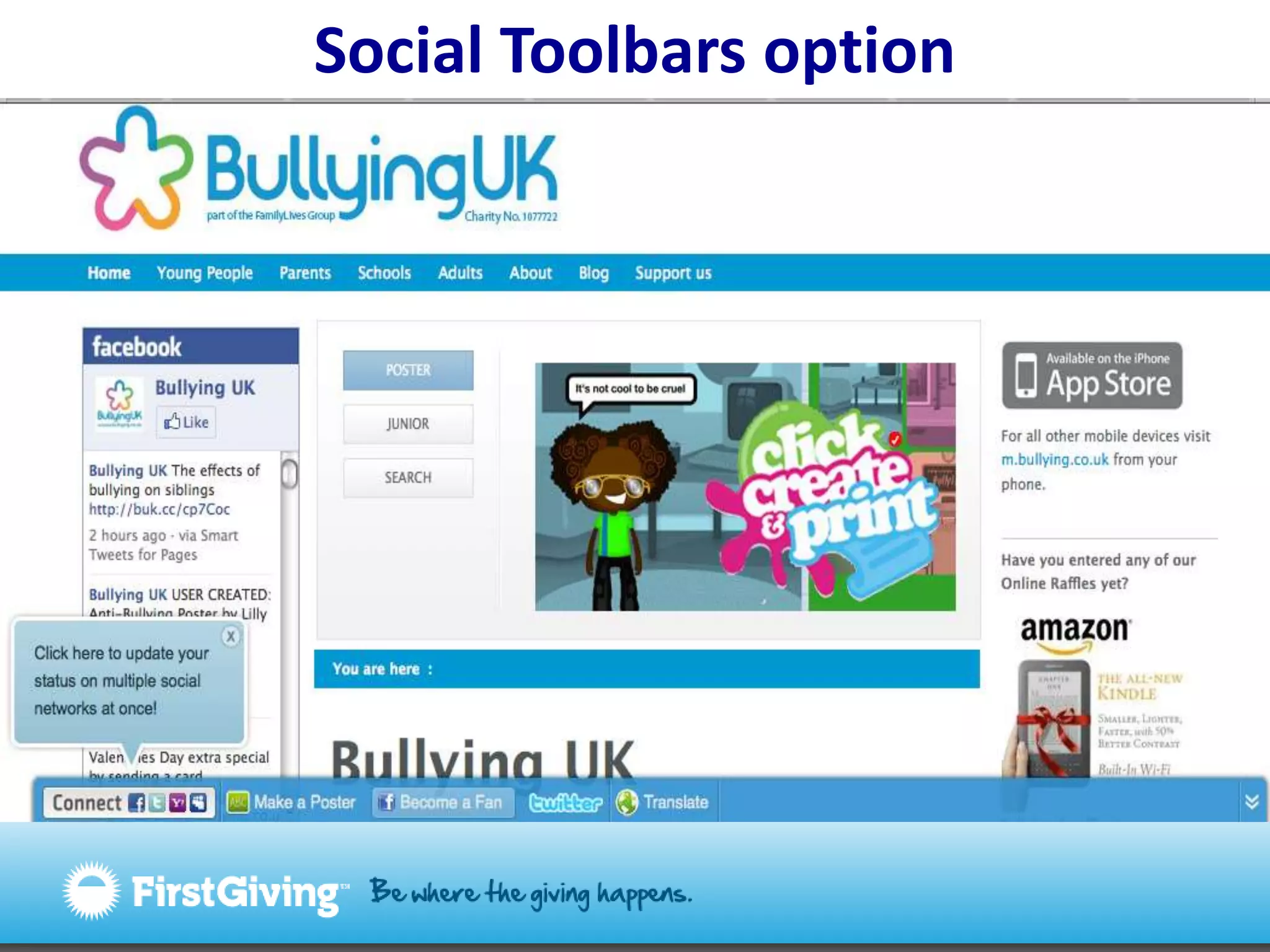 Social Toolbars option