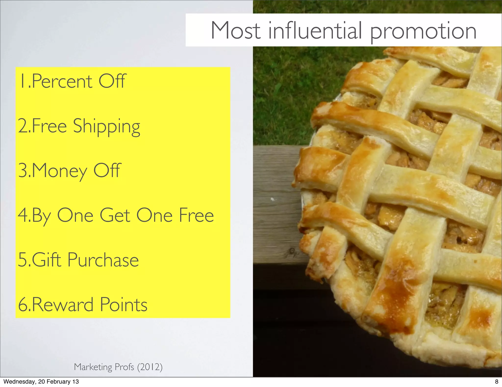 mobile conversion rate is just above >3%




Wednesday, 20 February 13                                    12
 