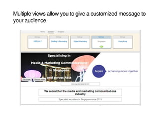 Multiple views allow you to give a customized message to
your audience
 