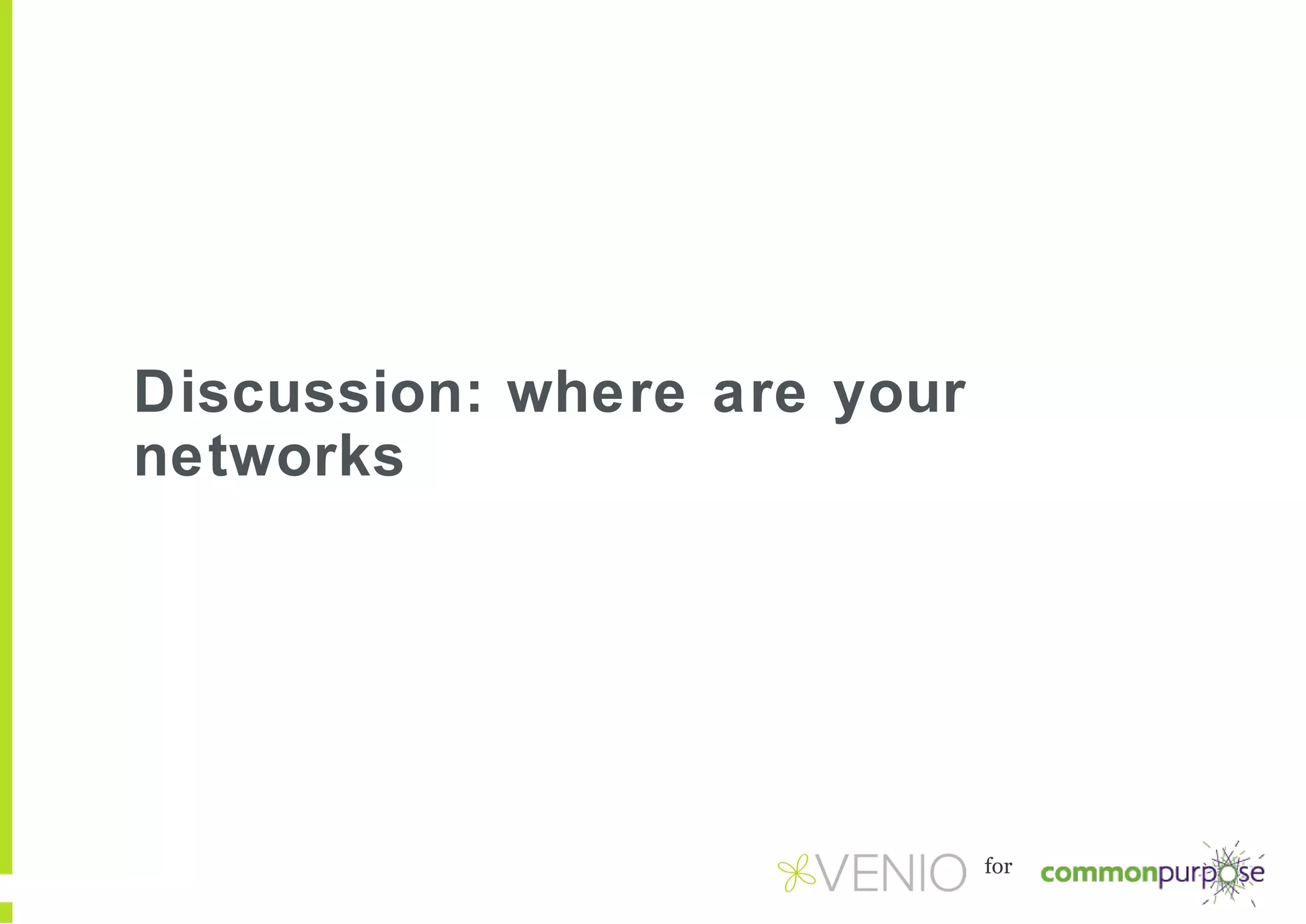 Discussion: where are your
networks

for

 