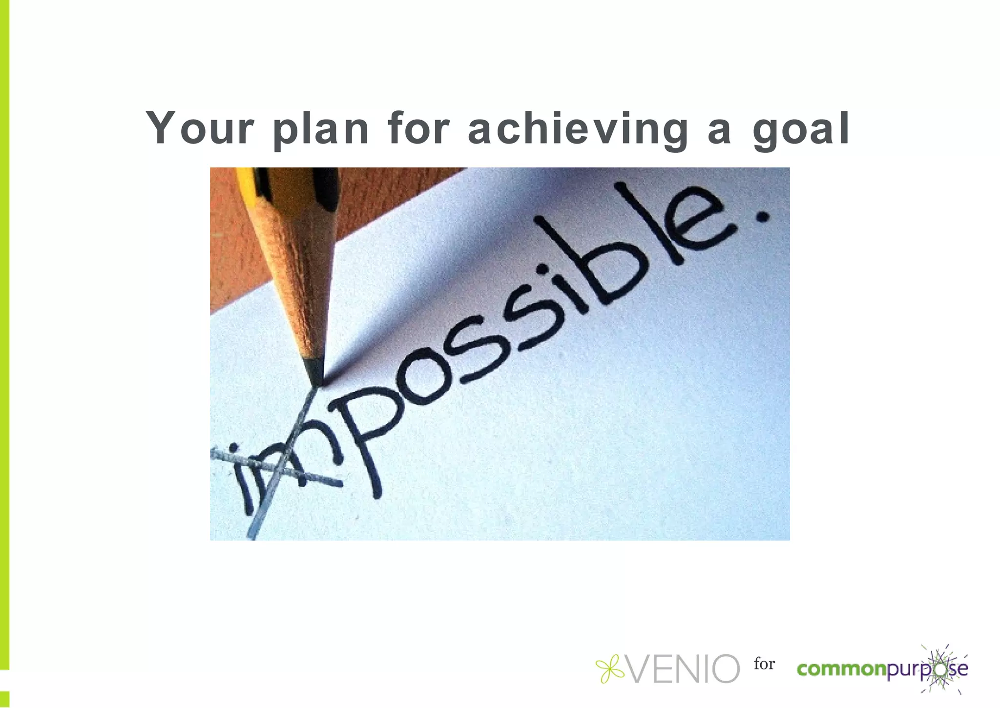 Your plan for achieving a goal

for

 