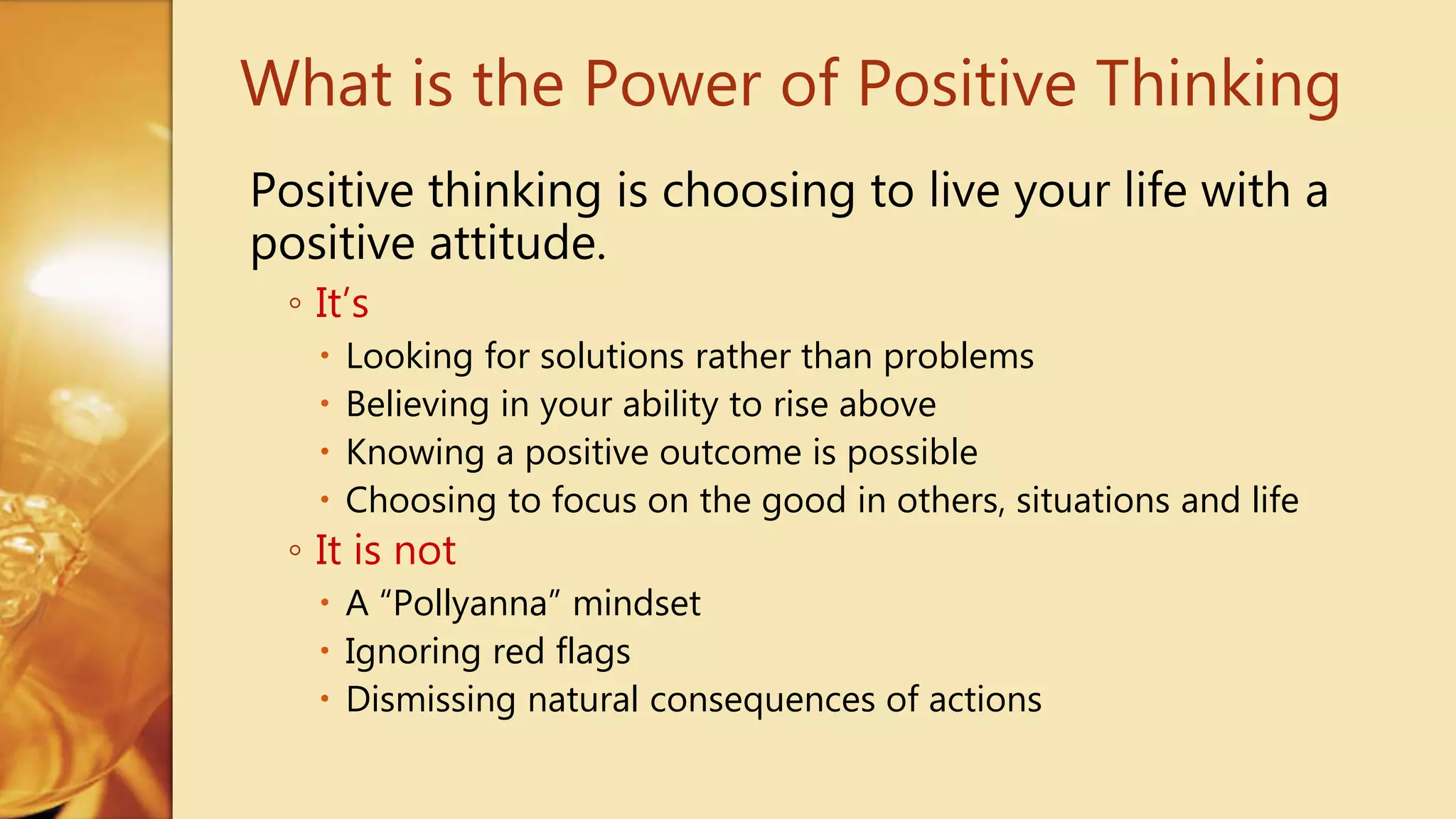 The Power of Positive Thinking PPT