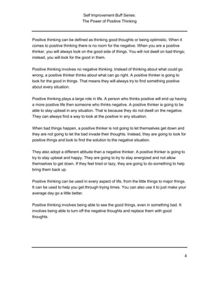 The power of positive thinking | PDF