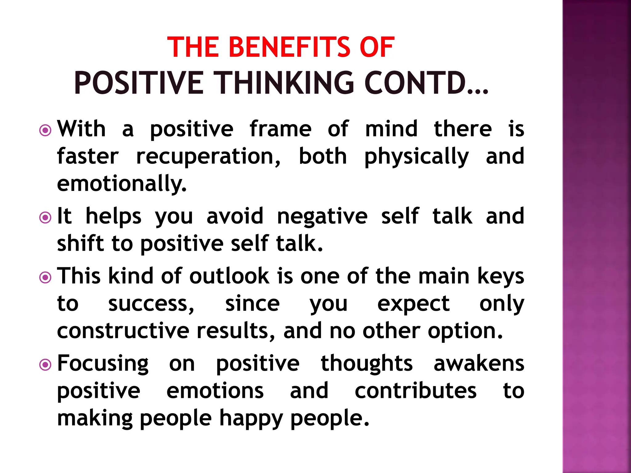 the power of this positive thinking is for such and | PPT