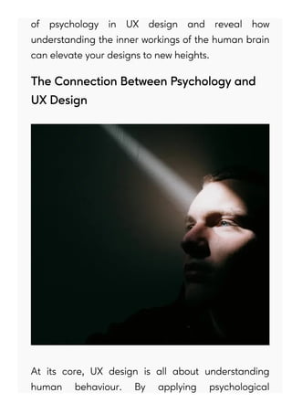 The Power Of Psychology In UX Design: Unlocking The Human Element | PDF