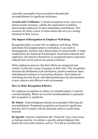 The Power of Recognition: How to Make Employees Feel Valued and ...