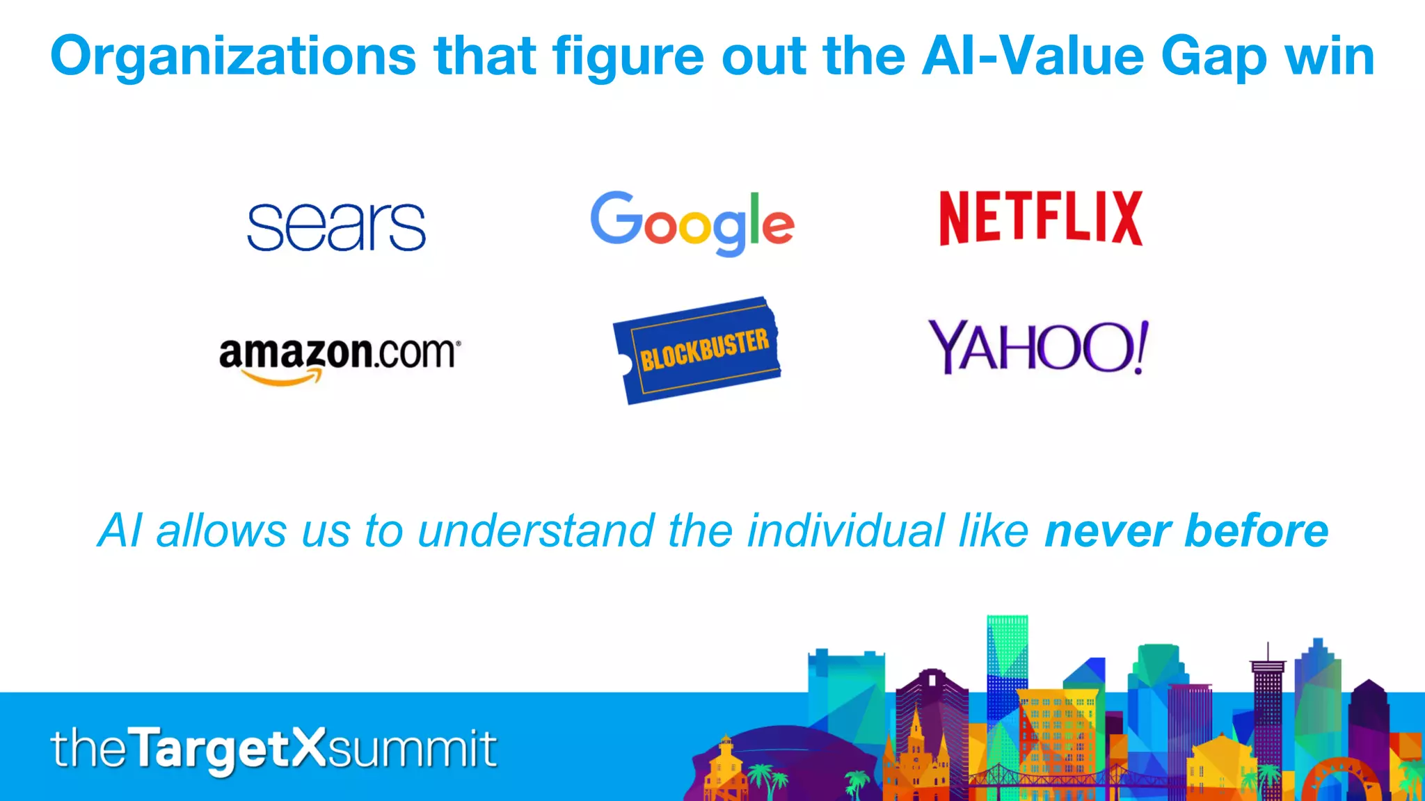 Organizations that figure out the AI-Value Gap win
AI allows us to understand the individual like never before
 