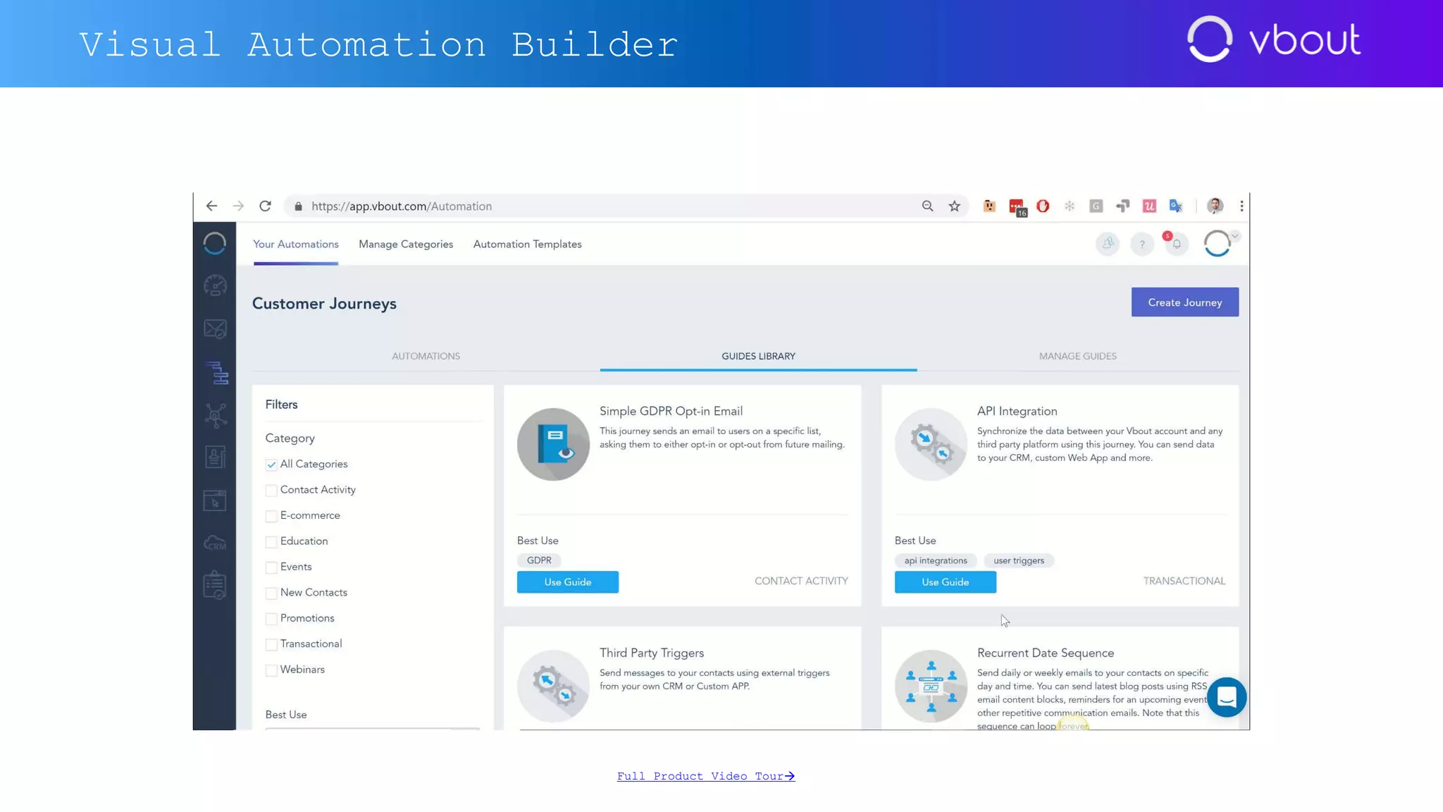 Full Product Video Tour
Visual Automation Builder
 