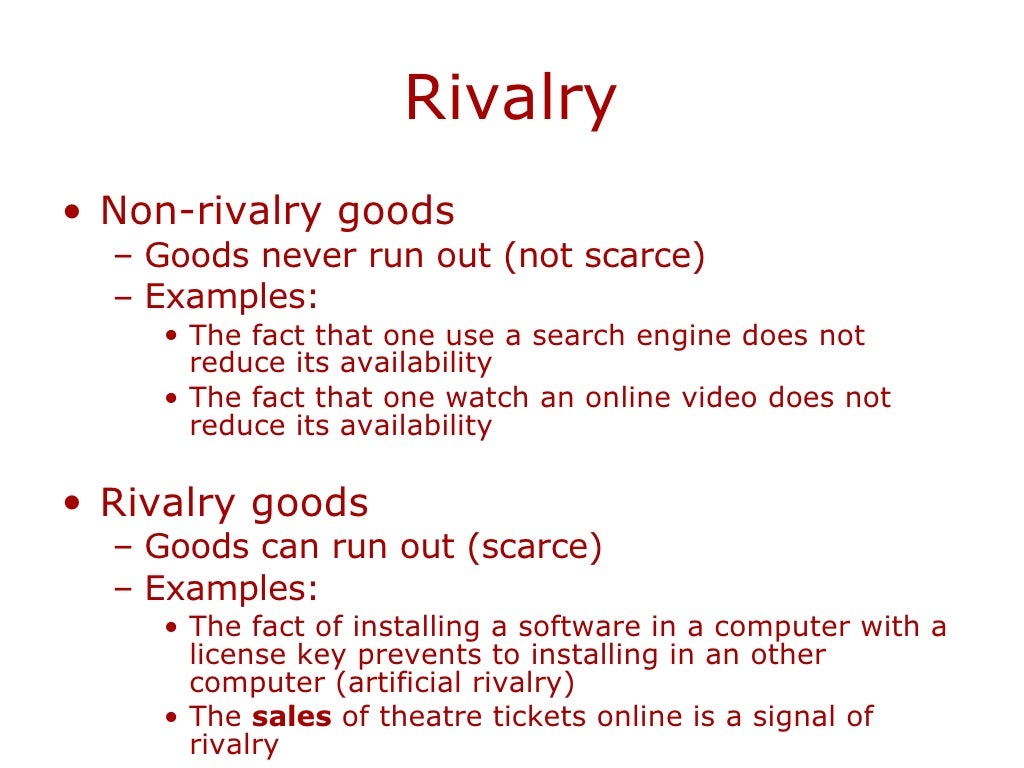 Rivalry Ul Li Non Rivalry Goods Li Ul Ul Ul Li Goods Never
