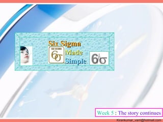 Six Sigma
    Made
    Simple




             Week 5 : The story continues
                     Kirankumar_varri@hotmail.com
 
