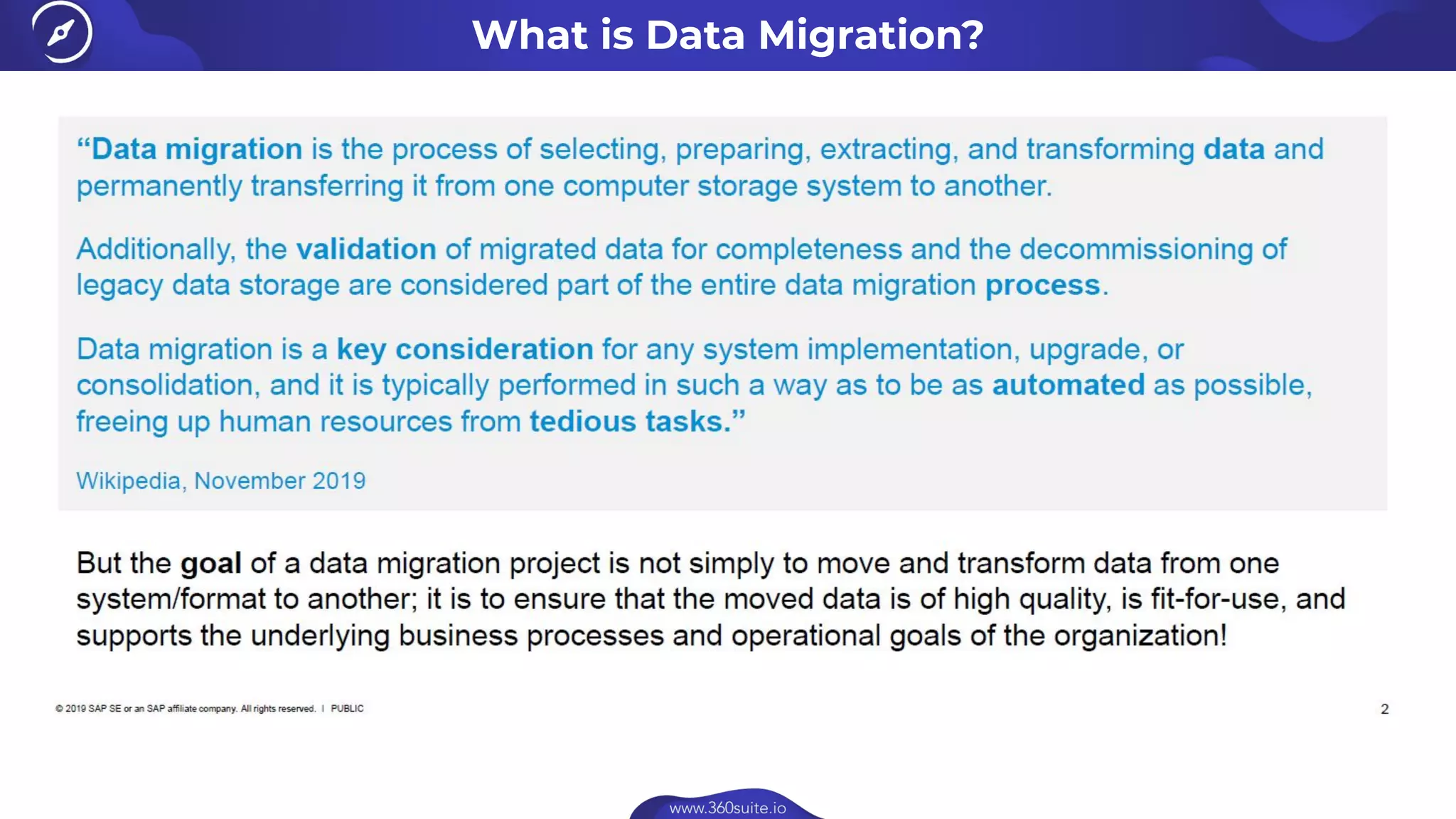 What is Data Migration?
 