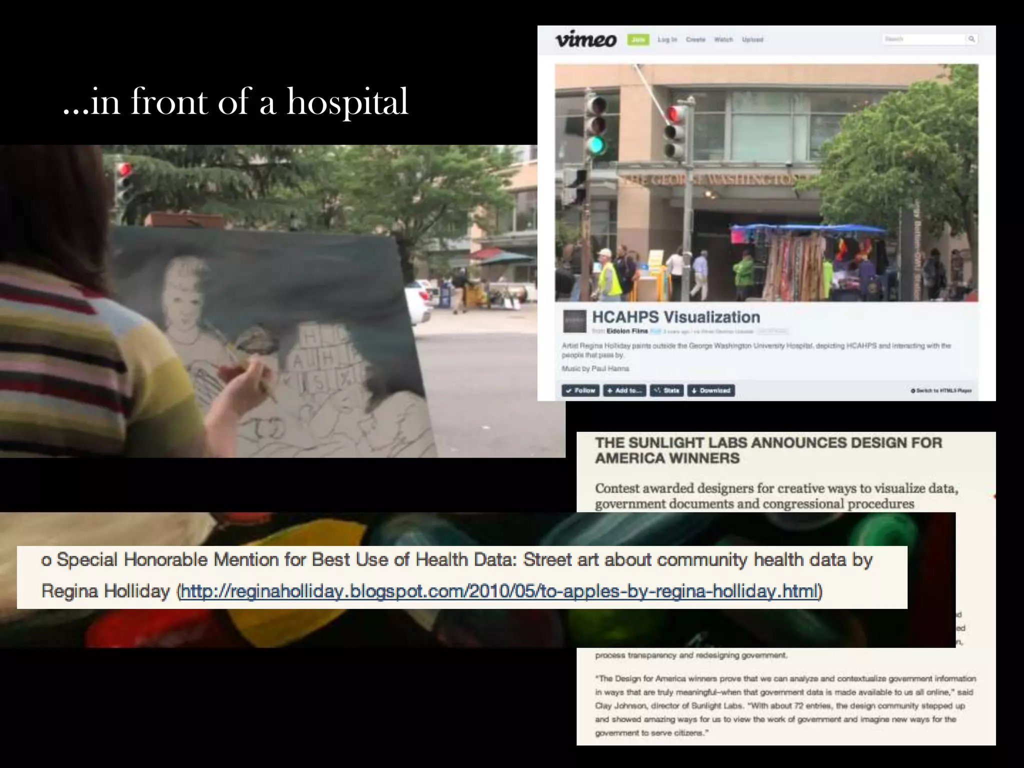 …in front of a hospital

 