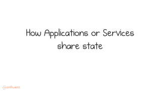 How Applications or Services
share state
 