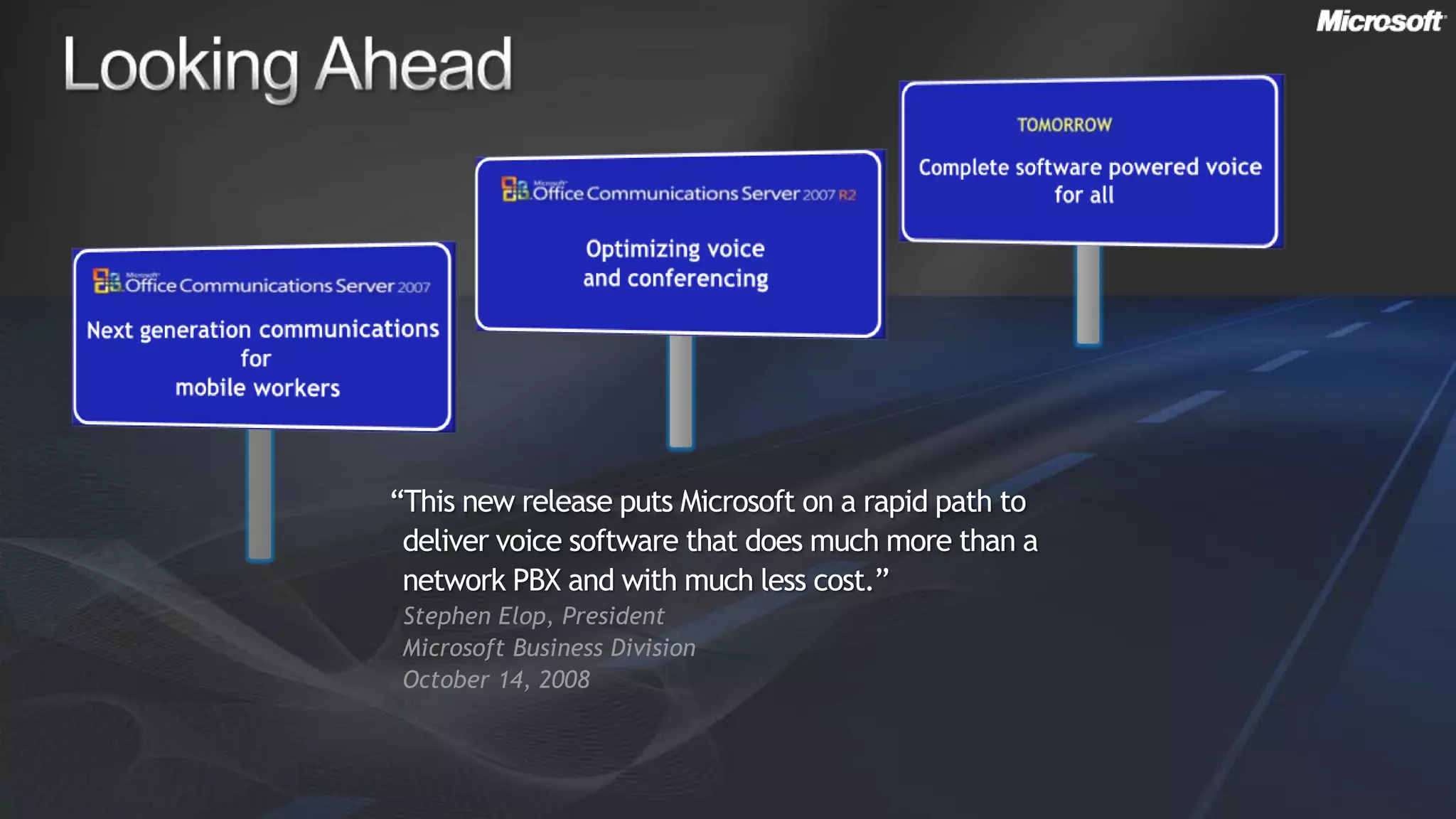 Economic Impact of UCThe study shows the following benefits for a 4,000 employee organization over a 3 year period: The Total Economic Impact TM of Microsoft Unified Communications Products and Services”, A commissioned study conducted by Forrester Consulting on behalf of Microsoft.