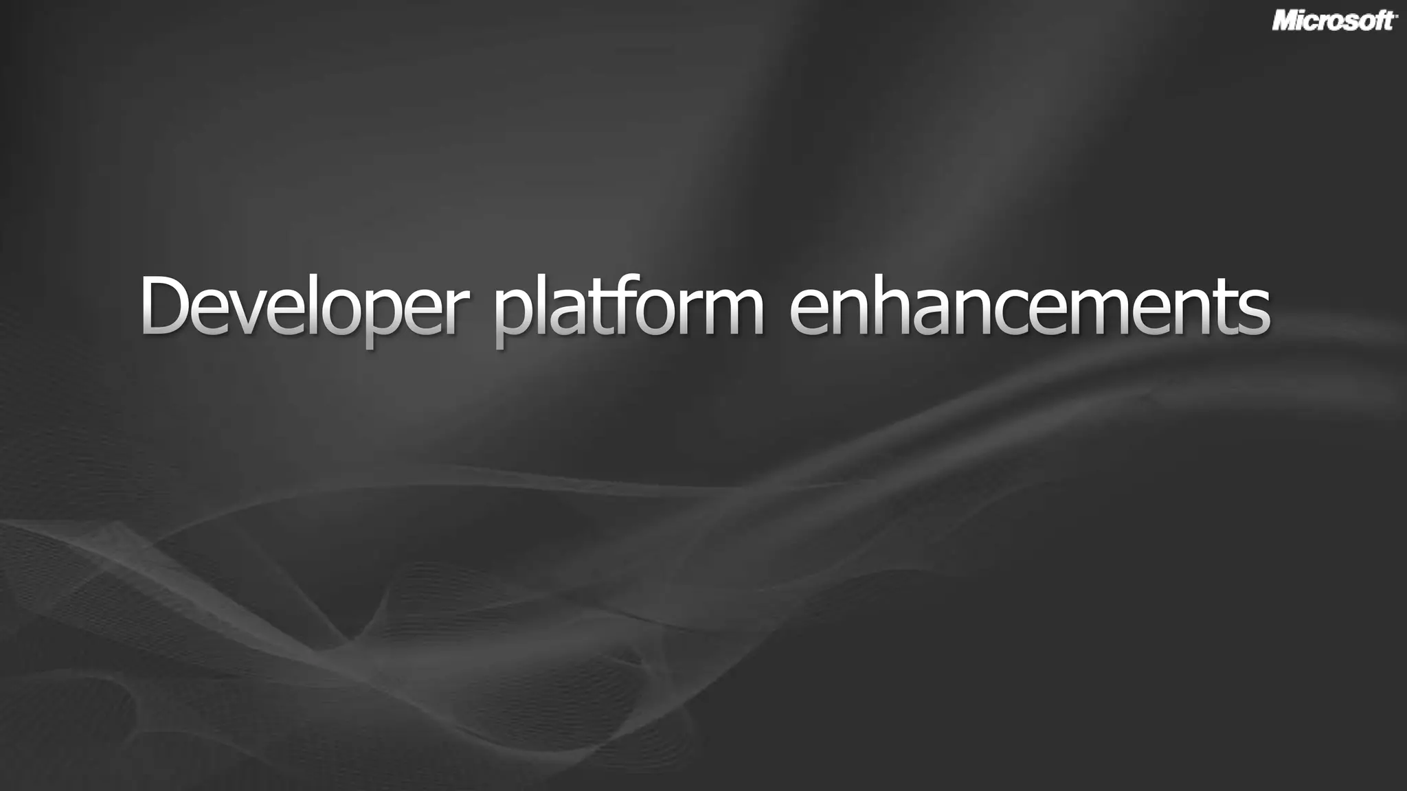Looking AheadTOMORROWComplete software powered voice for allOptimizing voiceand conferencingNext generation communications formobile workers“This new release puts Microsoft on a rapid path to deliver voice software that does much more than a network PBX and with much less cost.”Stephen Elop, PresidentMicrosoft Business DivisionOctober 14, 2008