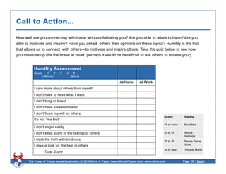 Test For Humility The powerofvaluesbasedleadership final | PDF