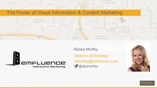 #FXofKC#FXofKC
Alyssa Murfey
Director Of Strategy
amurfey@emfluence.com
The Power of Visual Information & Content Marketing
@alysmurfey
 