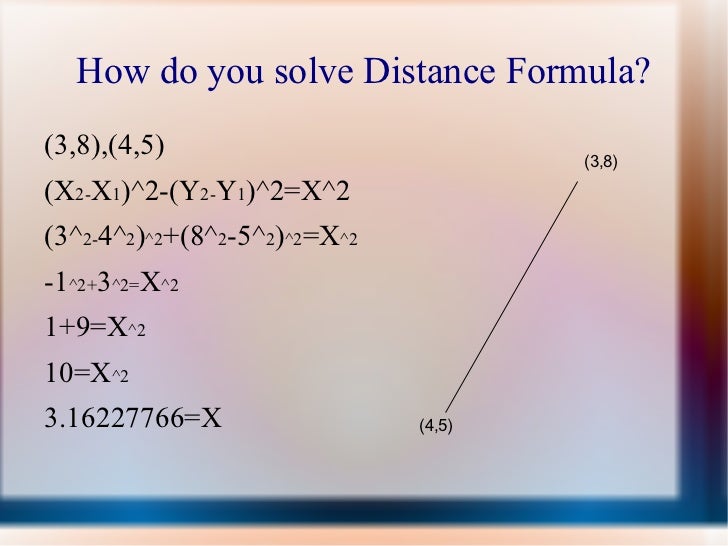 The pythagorean theorem and Distance Formula