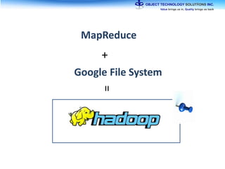 MapReduce
Google File System
+
=
 