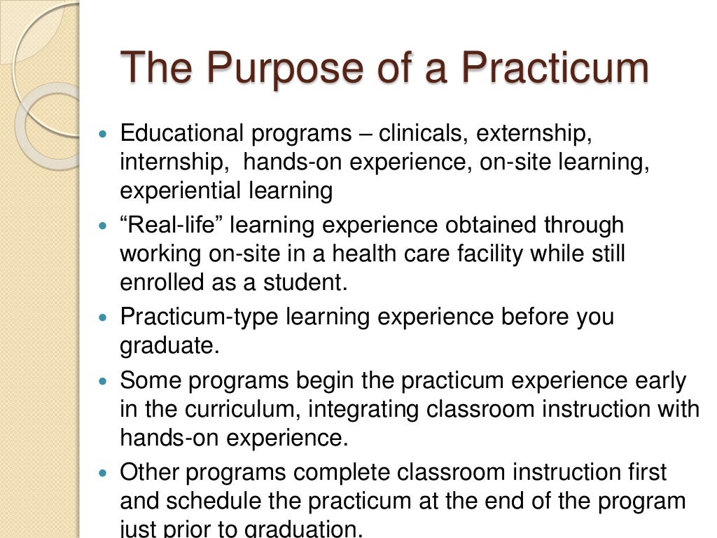 The Practicum Experience