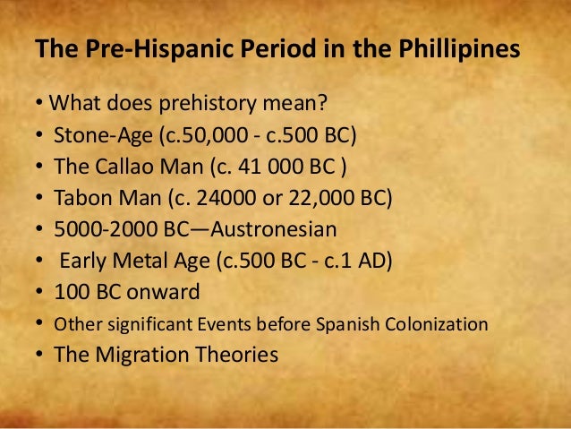 The pre hispanic period