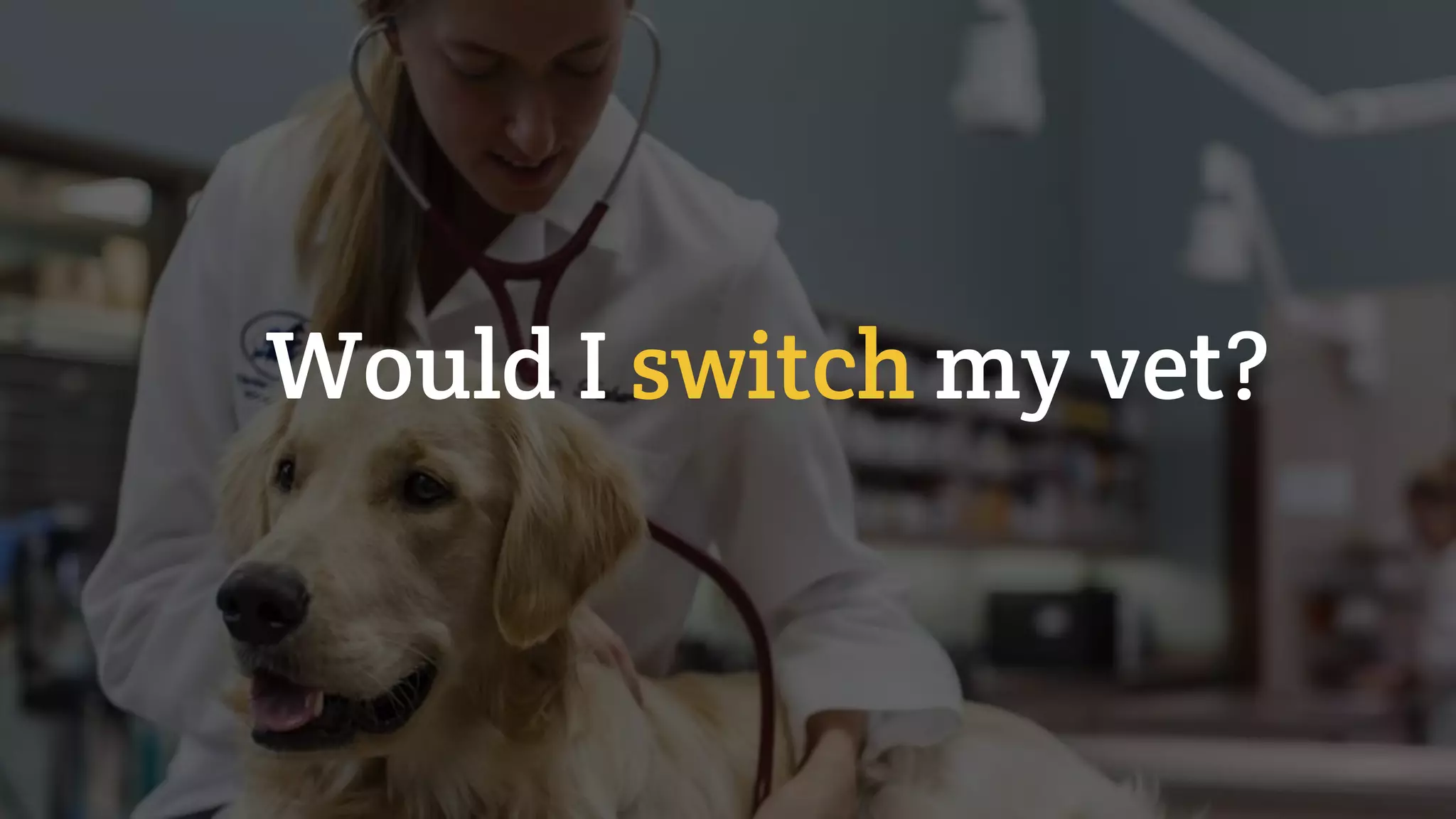 Would I switch my vet?
 