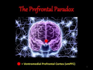 The Prefrontal Paradox
1
= Ventromedial Prefrontal Cortex (vmPFC)
 