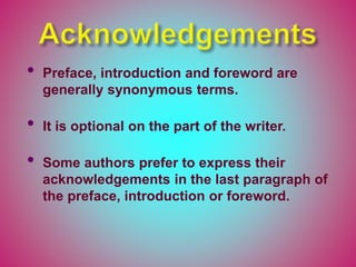 The Preparatory Parts of Thesis | PPTX