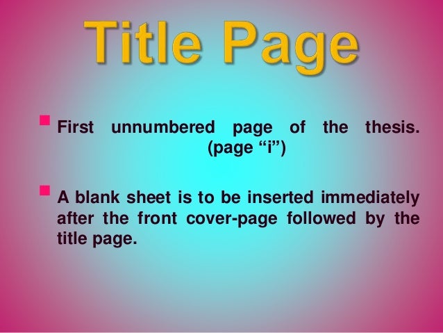 Thesis format picture