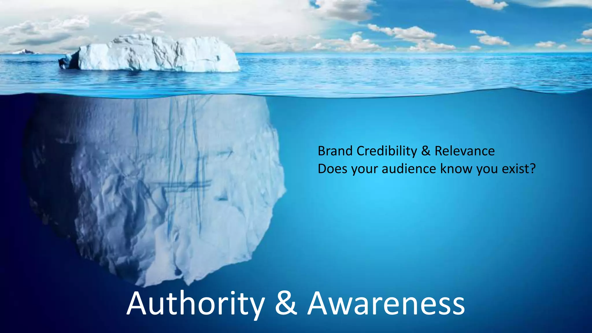 Authority & Awareness
Brand Credibility & Relevance
Does your audience know you exist?
 