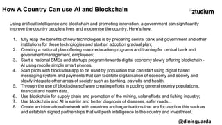 @dinisguarda
Using artificial intelligence and blockchain and promoting innovation, a government can significantly
improve...