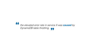 the elevated error rate in service X was caused by
DynamoDB table throttling.“
”
 