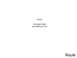 Thanks
Samarjeet Singh
samar@iksula.com
 
