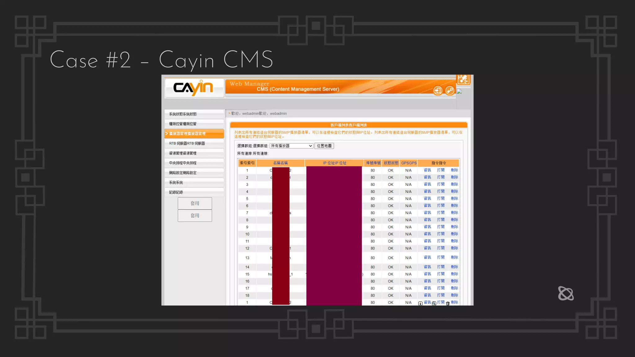 Case #2 – Cayin CMS
 