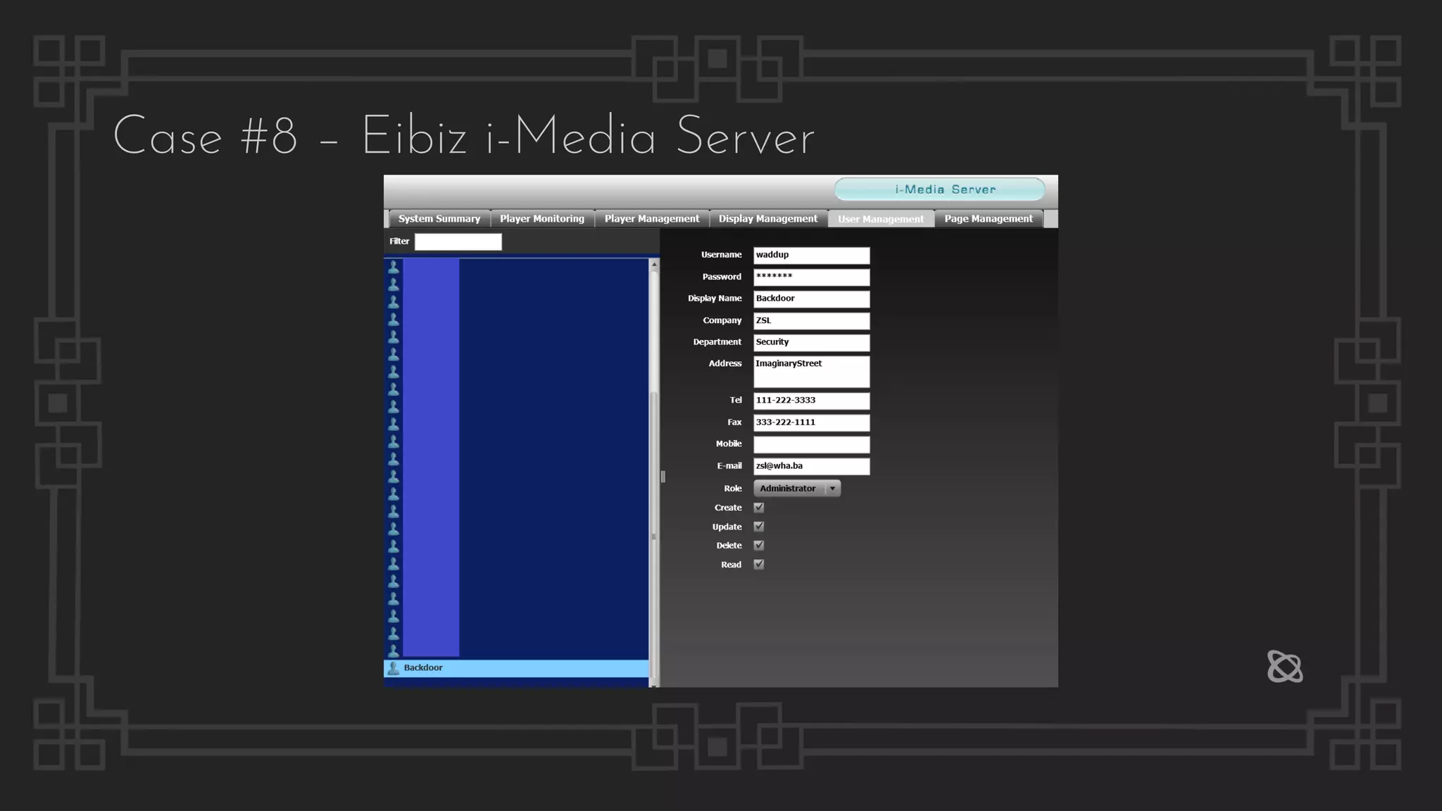 Case #8 – Eibiz i-Media Server
 