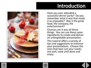 The Presentation Cookbook | PPTX